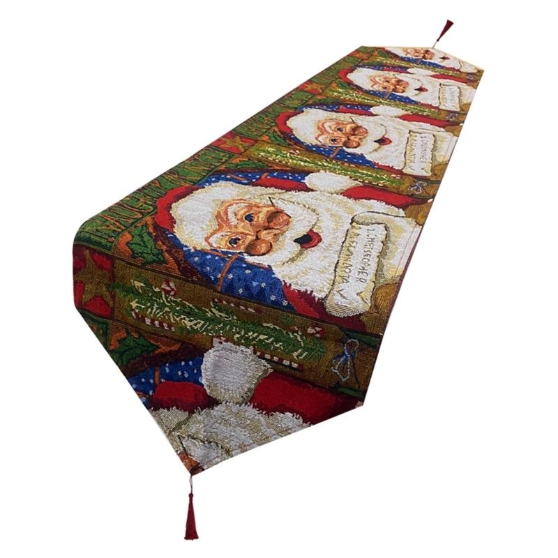 Classical Christmas Table Runner Table Cloth Christmas Tablecloth with Snowflake Pattern for Dining Decorations