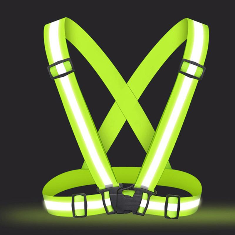 Highlight Reflective Straps Night Running Riding Clothing Vest Adjustable Safety Vest Elastic Band For Adults And Children