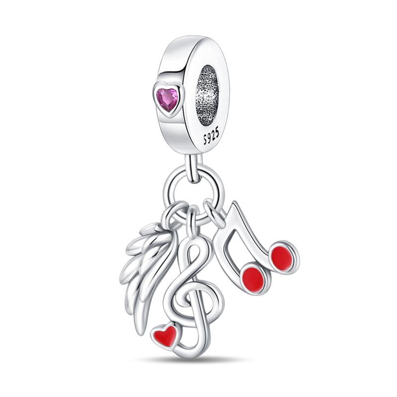 Piano Harp Violin Mike Headset Notescopper Music Series Charms Beads Fit Pan Original Bracelets Diy Fine Jewelry Gifts