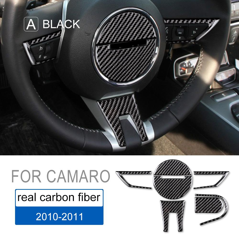 

Real Soft Carbon Fiber for Chevrolet Camaro 2010 2011 Accessories Interior Trim Car Steering Wheel Center Button Cover Sticker