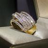 Huitan Micro Paved CZ Bling Bling Women's Finger-rings Modern Design Fashion Versatile Female Accessories OL Style New Jewelry