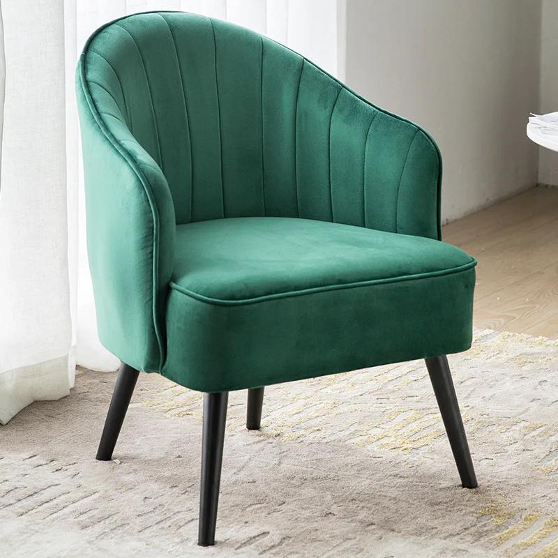 Modern Velvet Single Armchair - Relaxing Design for Balcony/Hall Reception