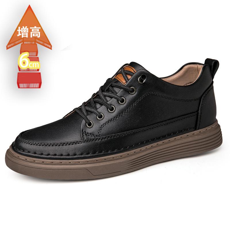New invisible heightening shoes men's 6 breathable British style trend soft sole heightening 8 men's shoes sports and leisure board shoes