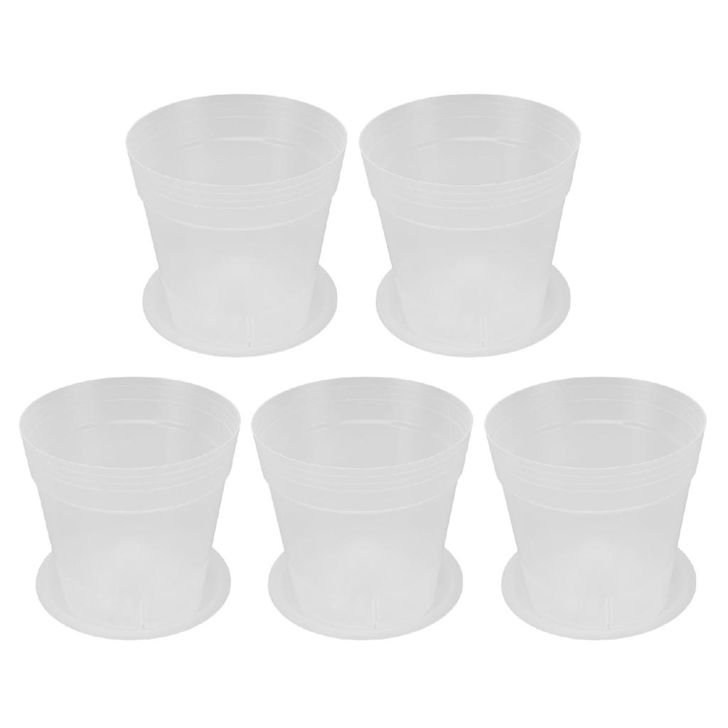 5 st Orkidekrukor med Hål Fat Inomhus Klar Plast Växtkruka Set Optimal Dränering för Hemma