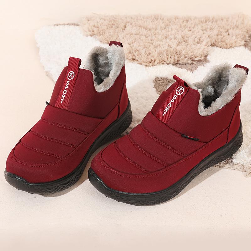 Winter Warm Cotton Shoes Flat Comfortable Casual Short Cotton Shoes Cloth Shoes Women's Velvet Thickened Casual Cotton Shoes