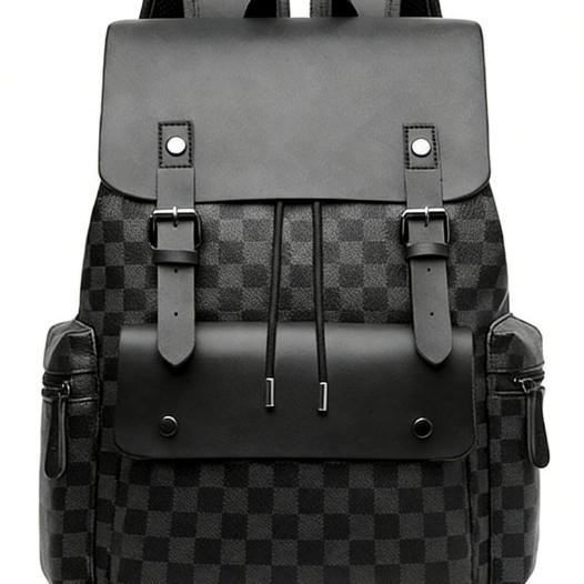 Schoolbag Backpack Men's Plaid Commuter Casual Office Worker Backpack Large Capacity Business Travel Business Travel Work Computer Bag