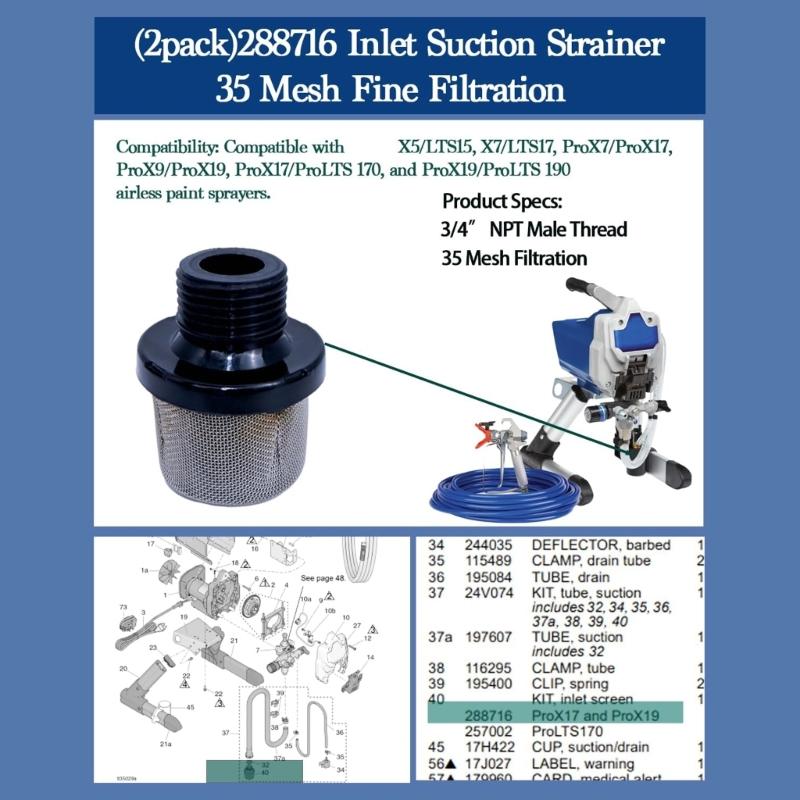 Replacement 3/4in NPT Thread 35Mesh Airless Sprayer Inlet Filters Durability Stainless Steel Filter For Painting Tool