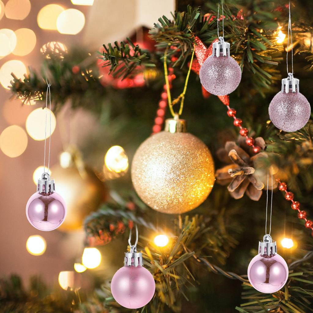 24Pcs Holiday Golden Ball Ornaments Christmas Tree Decorations 3Cm Festive Pendant for Party Wedding Ceremony Ball Ornament