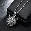 Year of the Tiger Tiger Head Titanium Steel Necklace Men's and Women's Trendy Cool Long Hip Hop Retro Personality Zodiac Pendant Birthday Year Jewelry