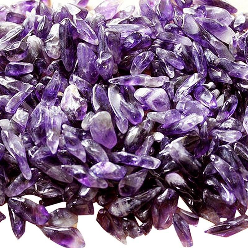 NEU 100 % natürliche Menge winziger klarer Amethyst-Quarz-Steinsplitter 100 g AAA+++