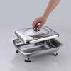 Paslanmaz Çelik Chafing Dish Büfe Isıtıcı Cam Kapaklı Çıkarılabilir Ayaklar Büfeler Oteller Açık Hava Barbekü Catering Hizmeti İçin Yemek Tabağı