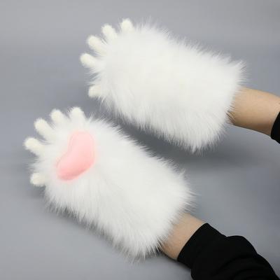 New Furry Animal Claws Handmade Cosplay Costume Fursuit Cat Claw Gloves Plush Claw Gloves Love Heart Anime Bear Paw Cute Mitten