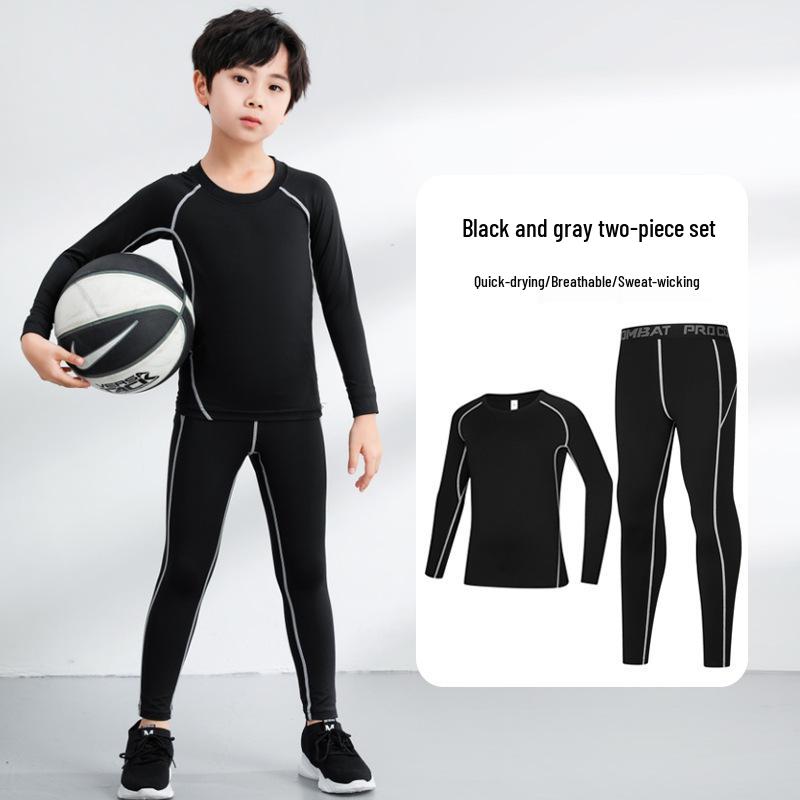 

Дитячий осінньо-зимовий баскетбольний тренувальний комплект - Високоеластичні спортивні легінси для хлопчиків та дівчат Size 22 [110cm] 30-40 lbs