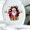 Santa Claus Break-Through Wall Decal PVC Removable Christmas Wall Window Sticker Toilet Stickers Home Christmas Decoration Gift