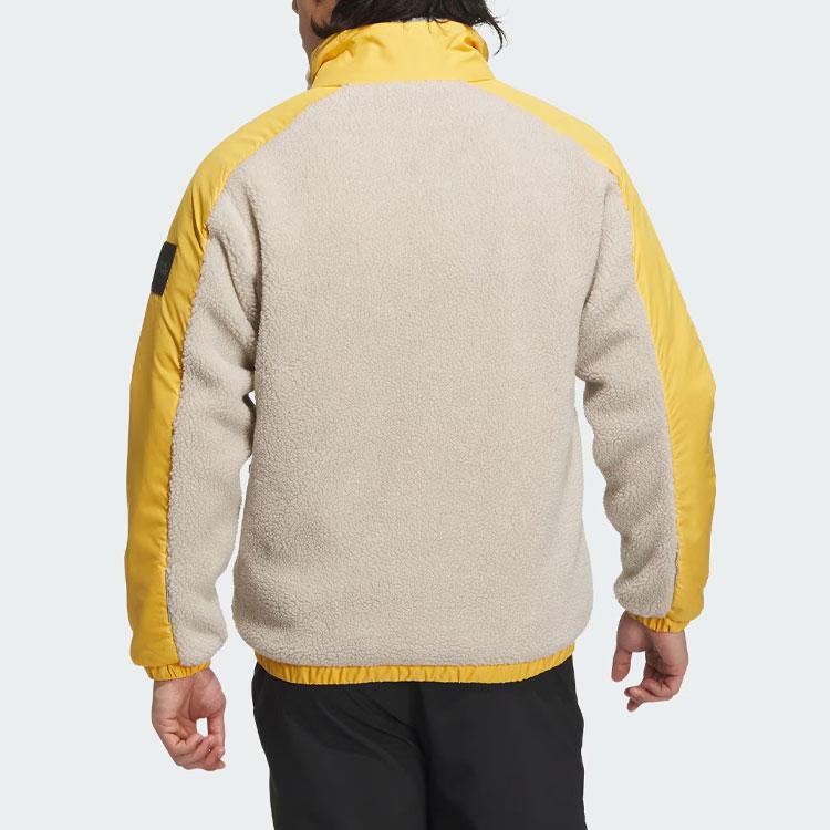 Adidas X National Geographic Colorblock Fleece-Lined Thick Outdoor Sports Jacket Men Jackets Off-White IL8985