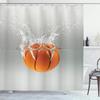 3D Basketball Shower Curtain Sets For Boys Teens Athlete Gym Theme Sports Bathroom Curtain Polyester Waterproof Shower Curtain