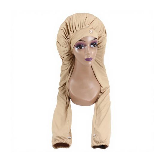 Women Sleeping Hat Dual-Purpose Long Braids Protective Breathable Silk Hair Cover Adjustable Pantyhose