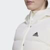 Adidas Solid Color Letter Logo Stand Collar Windbreaker Hooded Long Sleeve Down Jacket Women Outerwear White HG4887