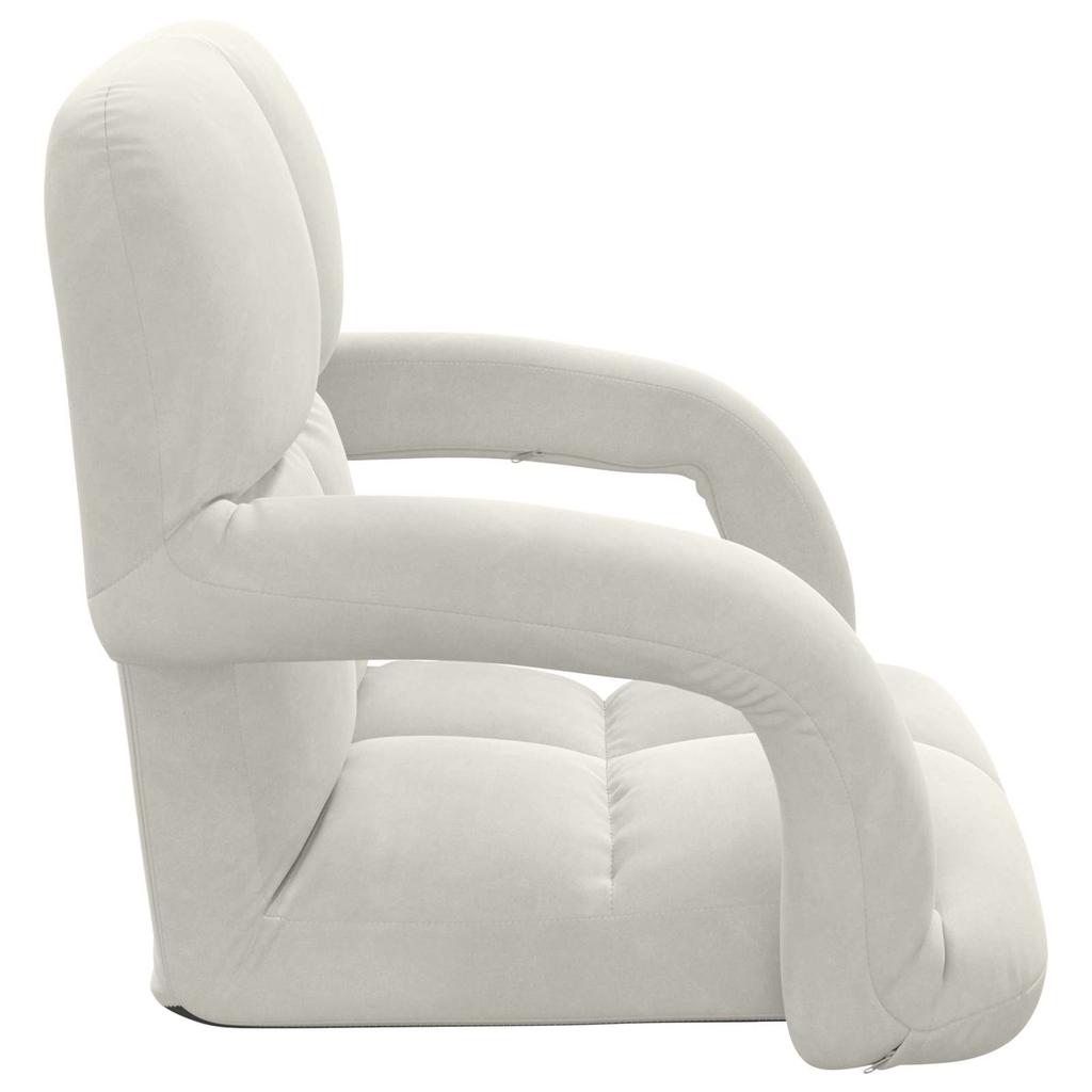 Adjustable Floor Chair Cream Velvet