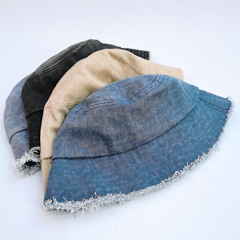 Spring2021 Neue flache Denim-Eimerhüte für Frauen und Mädchen, Vintage-Designer, kurze Traufe, Harajuku, Fischer-Beckenkappe, vier Jahreszeiten
