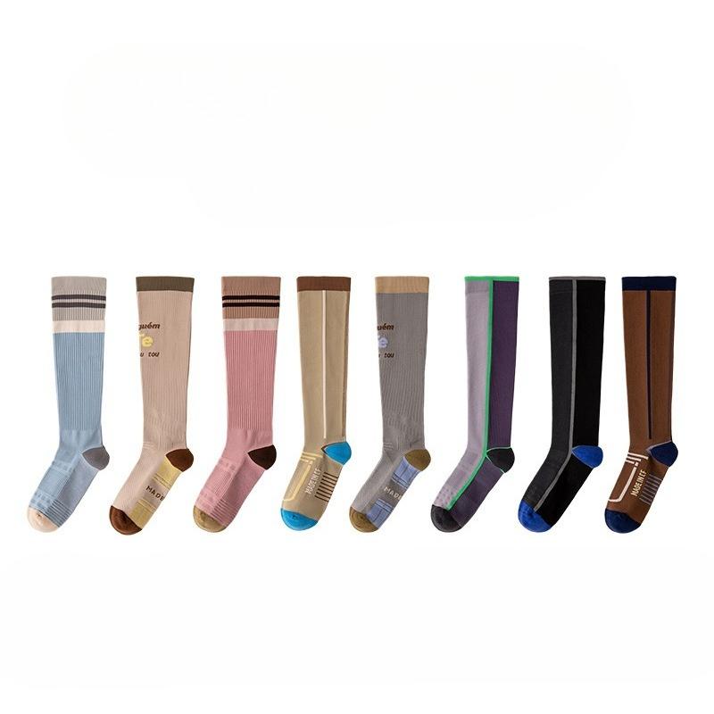 Sports Pressure Socks, Women's Cycling Calf Socks, Tennis Running, Summer Skipping Rope High Socks, Outdoor Hiking Long Socks