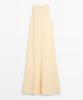 Masimodutti Linen Fluid Halterneck Midi Dress