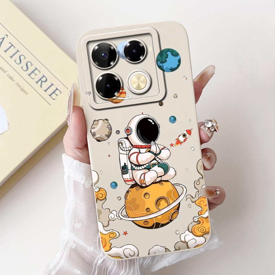 For Infinix Note 40 X6853 / Note 40 Pro 4G 5G / Note 40 Pro+ Plus Case Cover Liquid Silicone Soft TPU Cool Style Cartoon Fundas