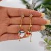 Elegant Asymmetric Christmas Earrings Rhinestones Tassels Dangle Jewelry For Women Holiday Gift Party Accessories