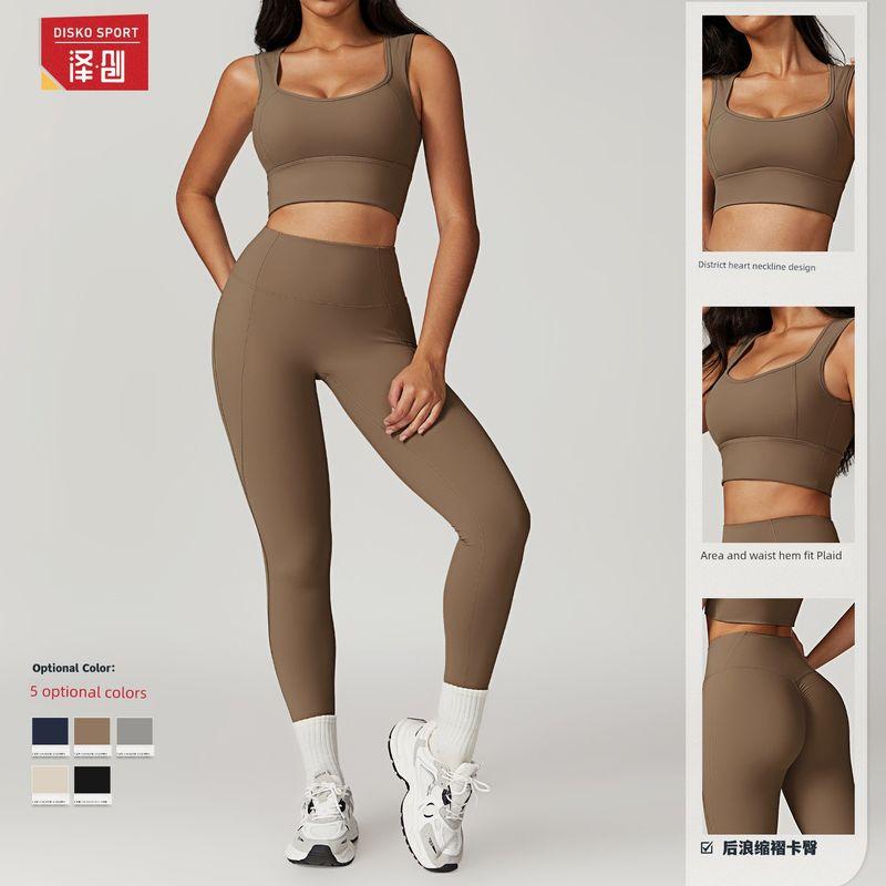 Guangzhou Zechuang Clothing Co., Ltd. Fashion Brushed Back Tight Yoga Suit Female High Waist Hip Lifting Sport