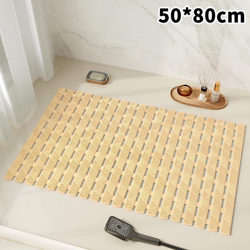 Non Slip Soft Bath Shower Mat With Textured Grip And Fast Drain Holes Perfect For Bathroom Tub Wet Floor Daily Use