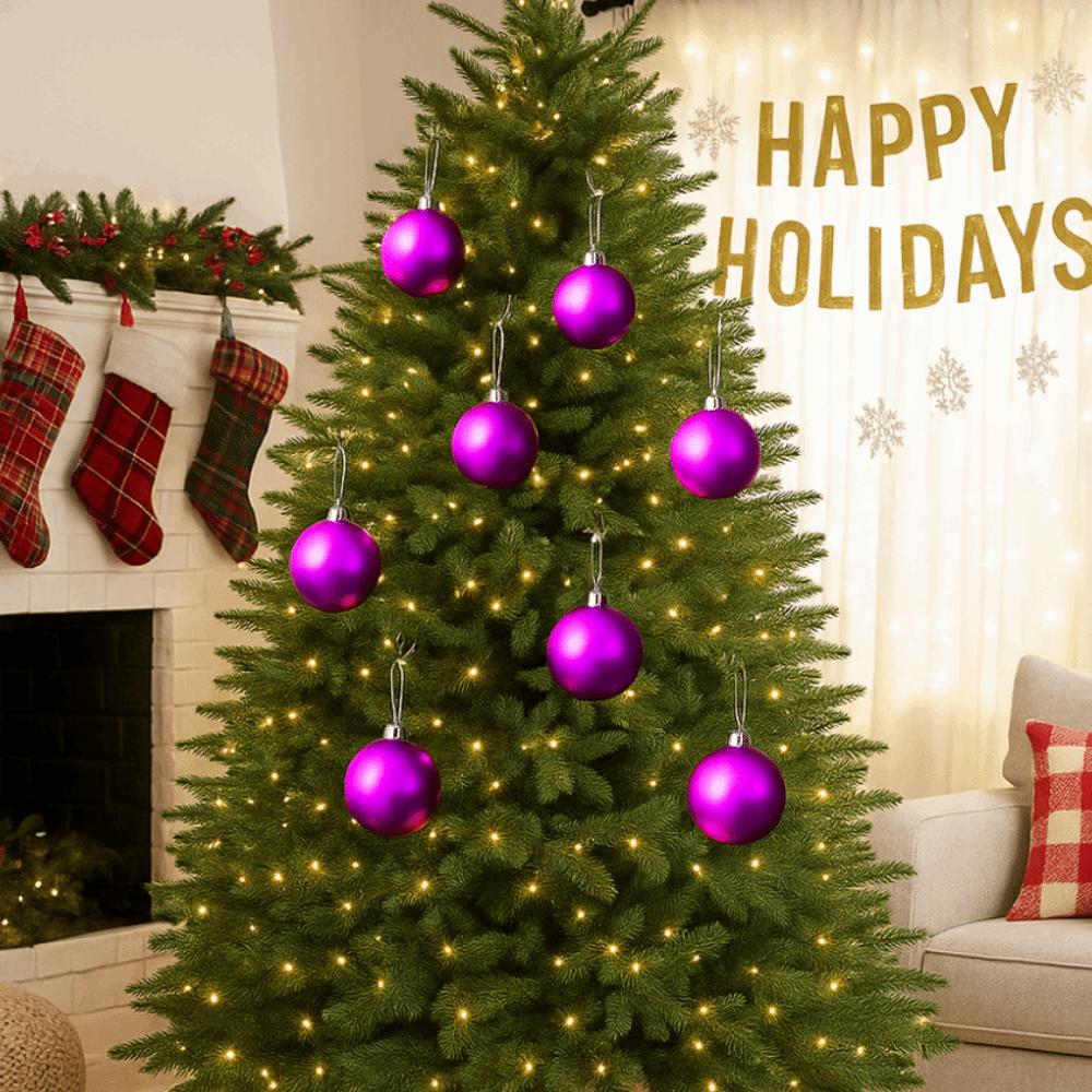 6Pcs Red/Blue Mirrored Christmas Balls 6cm Christmas Hanging Balls Snowflake Christmas Ball  Gift