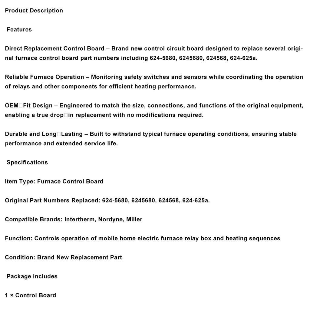 624-568 624-5680 AC4003-2 für Nordyne Intertherm Wärmepumpen-Steuerplatine