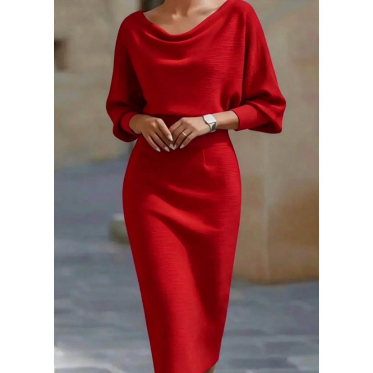 2026 Eleganta adīta bodycon kleita ar