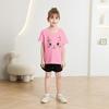 T-shirt décontracté à manches courtes pour enfants - T-shirt d'été ample pour filles avec nœud