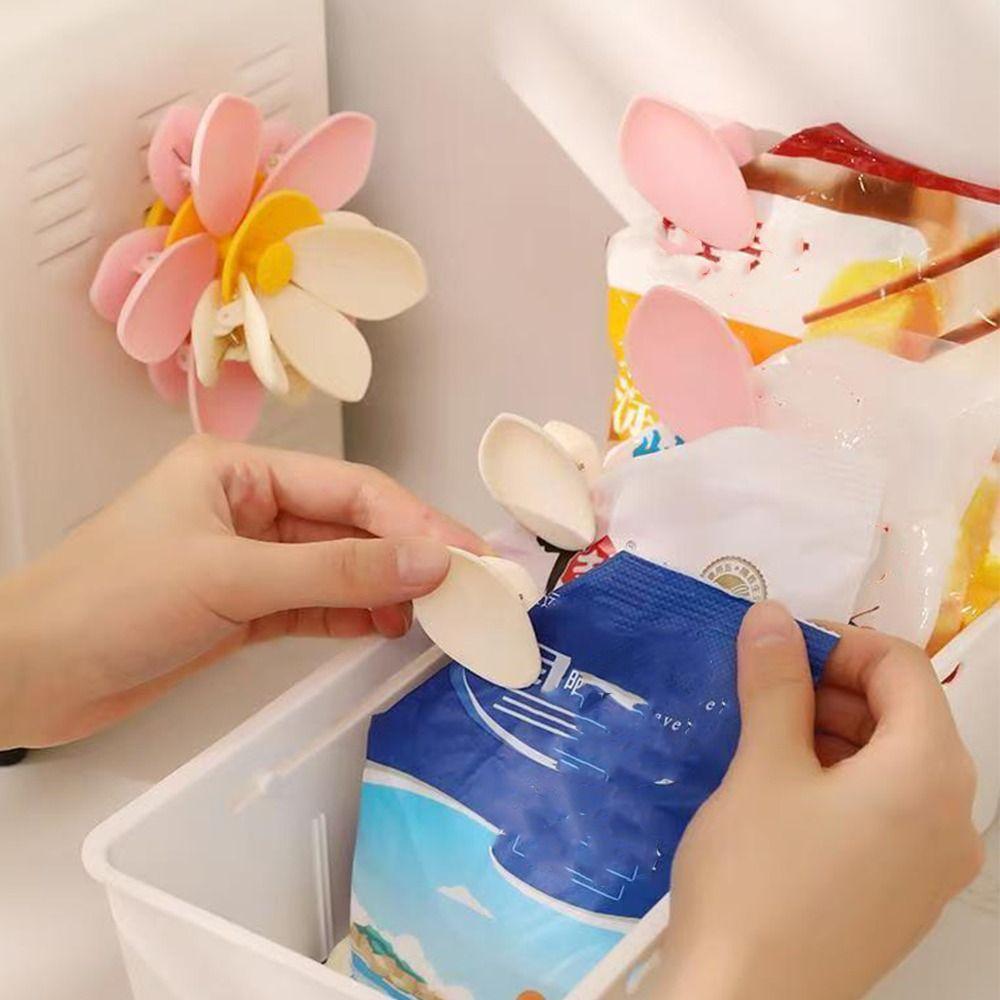 2 In 1 Sealing Clips for Food Storage Double-Layer Flowers Chip Clips for Snacks