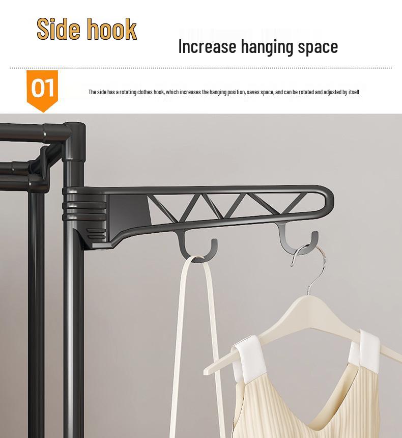 Minimalist Wrought Iron Coat Rack for Bedroom & Hallway