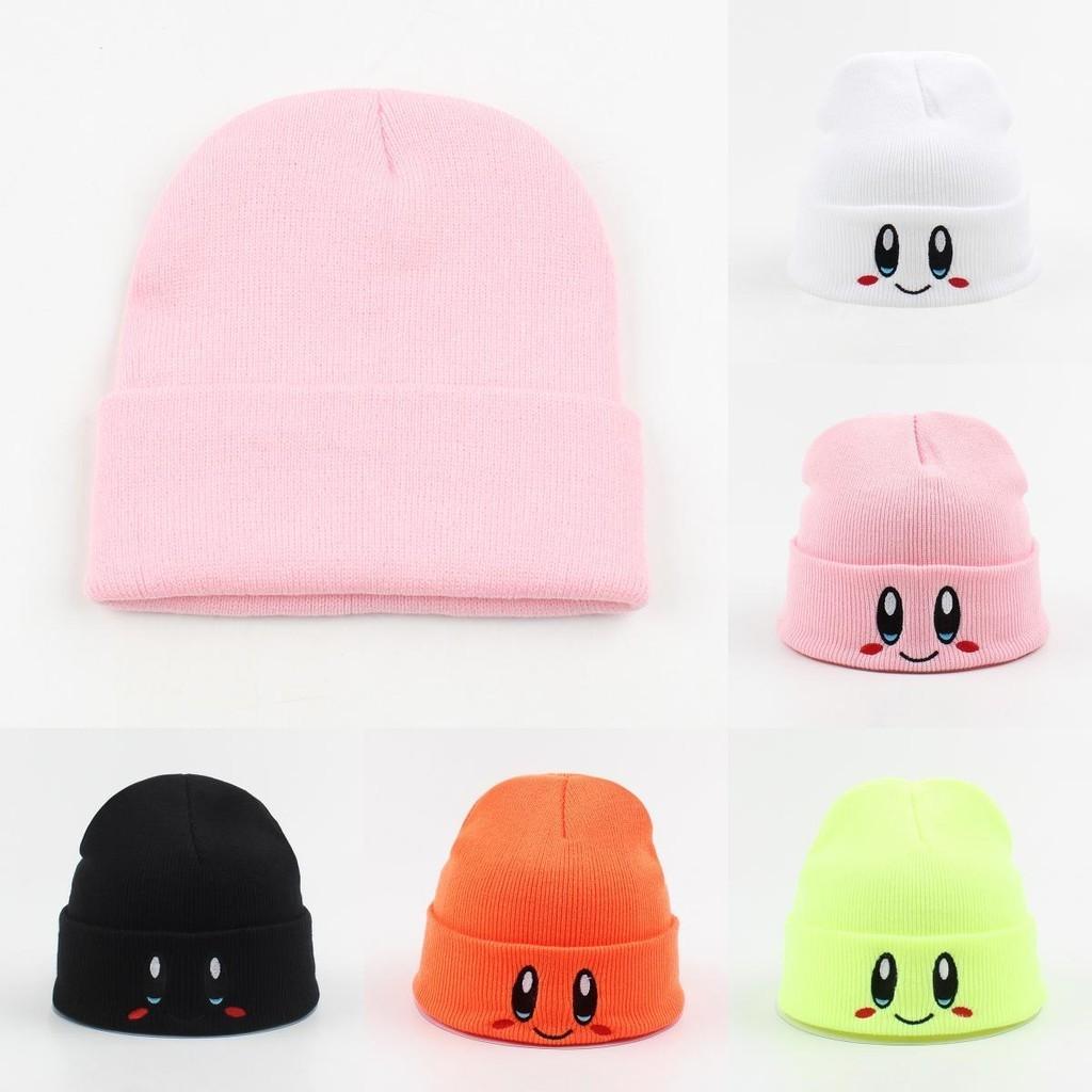 Fashionable Embroidered Eye Knit Hat With Cute Smiley Face Winter Warmth Women's Cap