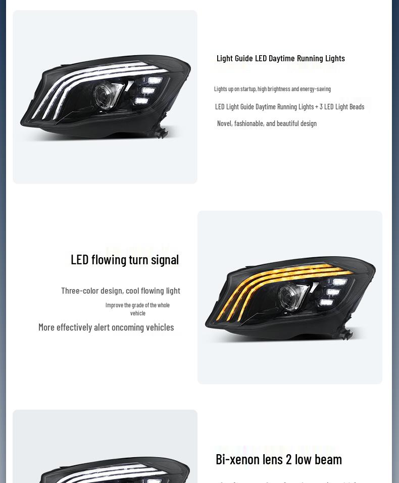 Mercedes-Benz GLA 200/260 (2015-2019) Maybach-Style LED Daytime Running Lights Assembly