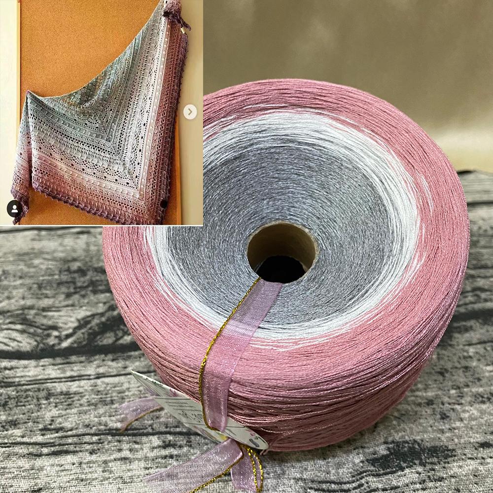 300g Pure Cotton Cake Thread Gradient Long Section Dyed No. 8 Lace Thread for DIY Hand-knitted Shawl Short-sleeved Skirt Blanket