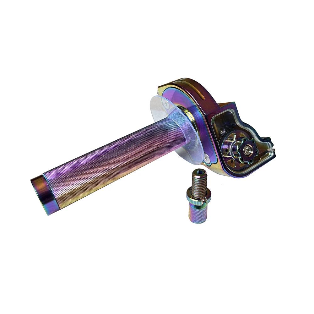 For ATV Quad Bike Motocross Moped Scooter Bike CNC Aluminum Parts 7/8" 22mm Universal Motorcycle Accelerator Throttle Twist Grip,Colorful.