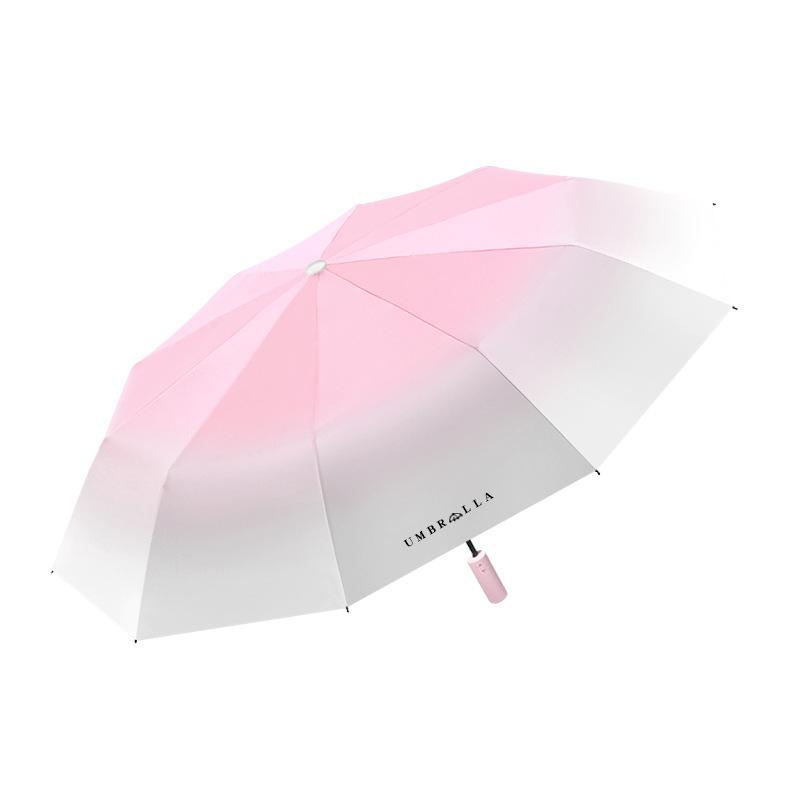 Gradual change color umbrella Automatic large sturdy folding umbrella Premium sense umbrella ins Large high-end dual-use