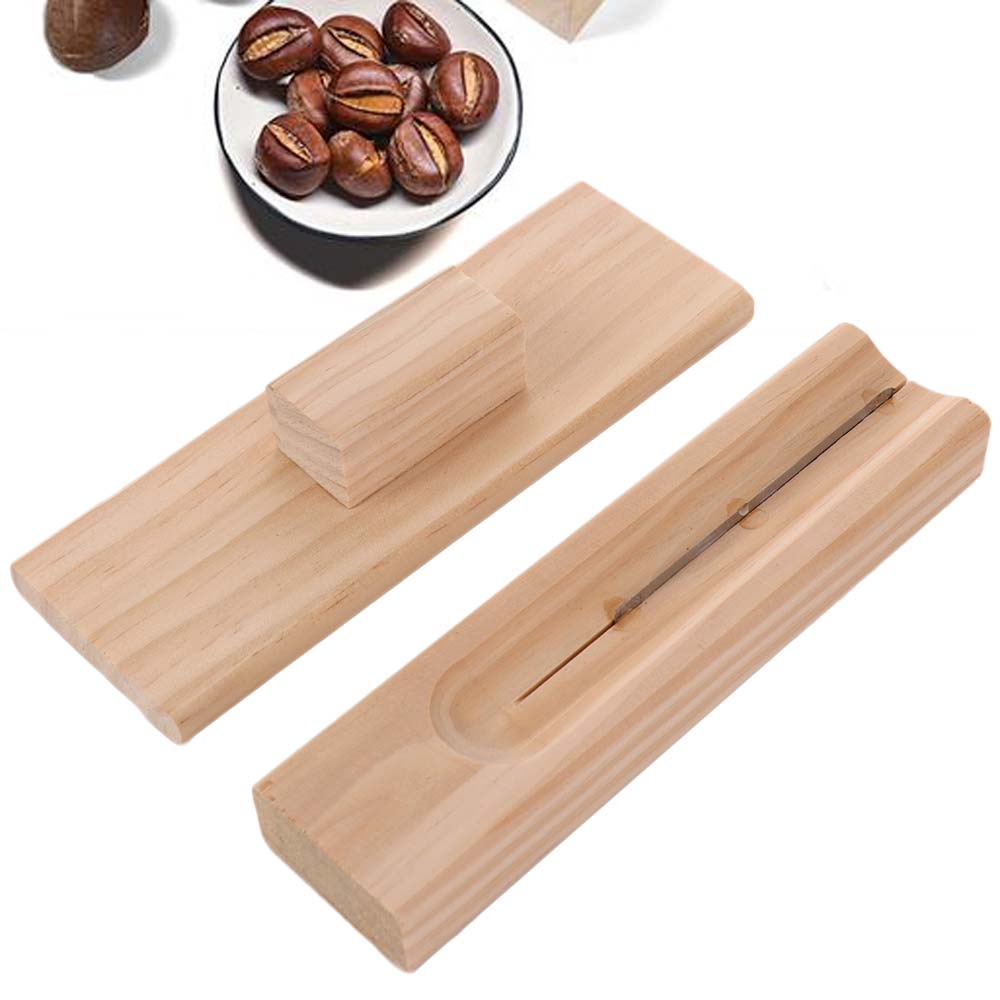 Household Wooden Chestnut Opener Safe Anti Slip Nut Opener Convenient Manual Water Hyacinth Peeler Restaurant
