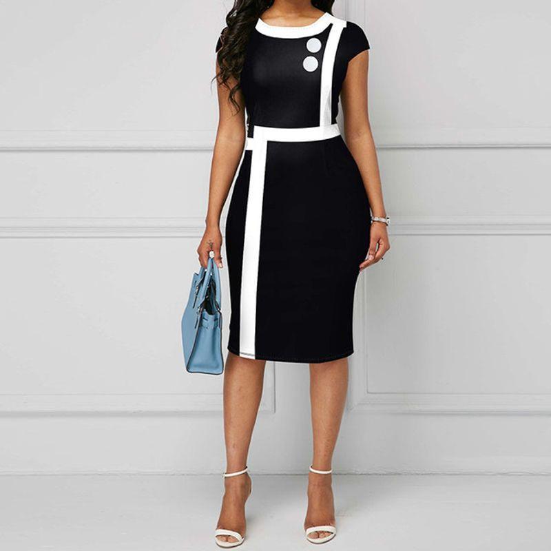 Slim Knee-Length Pencil Sheath Tight Dress Robe Vestidos