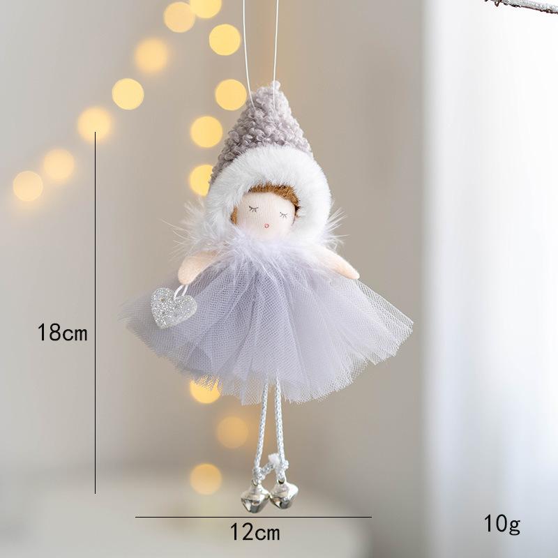 Christmas Plush Angel Girl Pendant Christmas Angel Decoration Desktop Ornament White Pink Angel Pendant New Year 2025