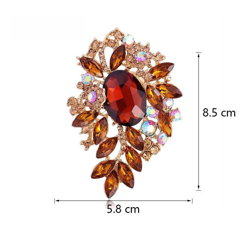 1Pcs Unisex Rhinestone Pins Luxury Large Crystal Glass Pendant Brooches For Women Banquet Party Backpack Gifts Jewelry Accessory