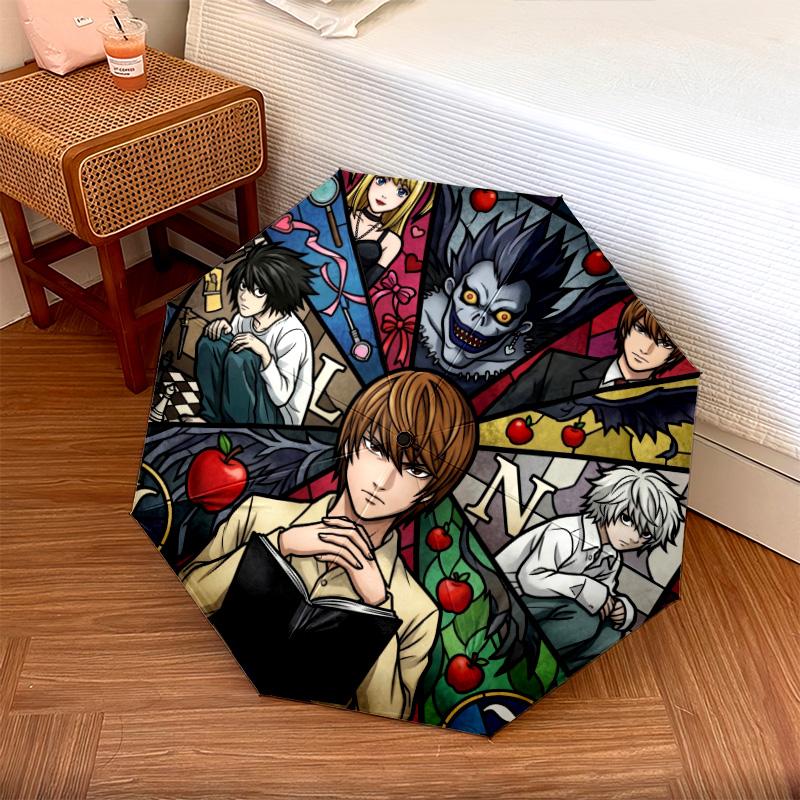 

1PC Automatic Folding Umbrella Death Note Pattern 8 Ribs Portable Foldable Travel Umbrella Christmas Birthday Gift разноцветный