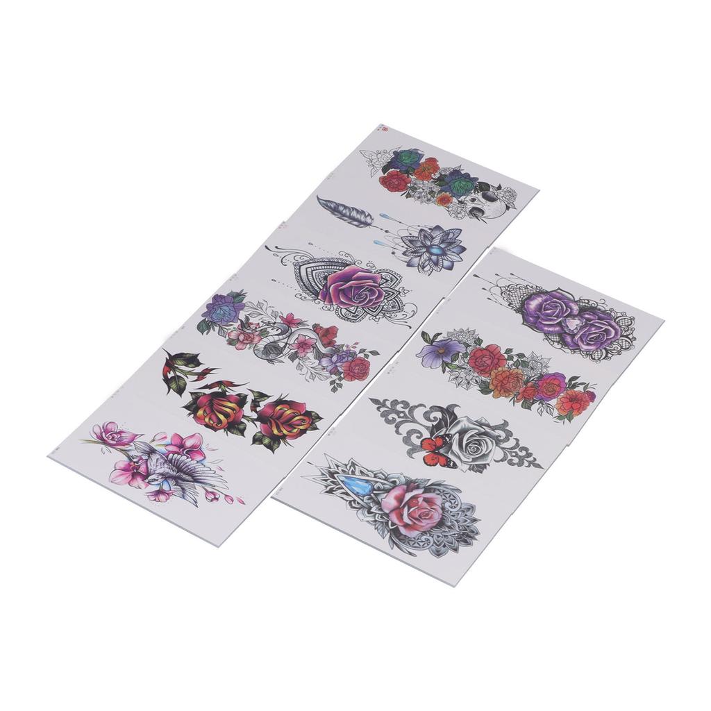 20pcs Temporary Tattoos Stickers Waterproof Long Lasting Flower Fake Tattoo for Women