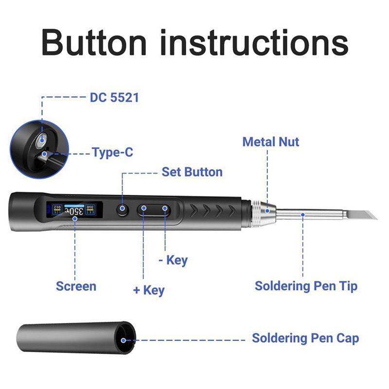 A20F-T65-SP Smart Electric Soldering Iron PD+DC 90W Power Rapid Heating 150-450℃ Adjstable Temperature Voltage Welding Iron