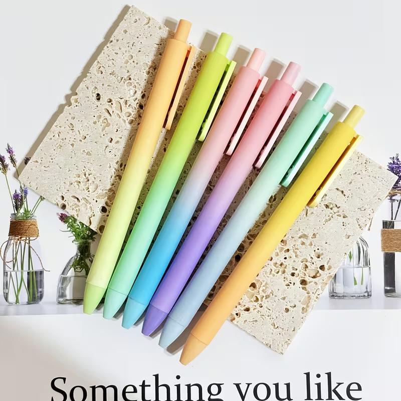 12pcs Set of Macaron Gradient Ballpoint Pens, Stylish and Fun Pens, Office Stationery Pens