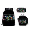 Classic Popular Funny Alphabet Lore 3D Printed 3pcs/Set pupil School Bags Laptop Daypack Backpack Lunch bag Pencil Case